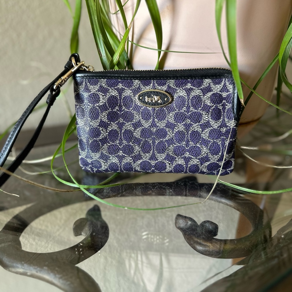 Coach Navy Blue Wristlet